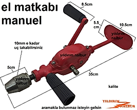 MARANGOZ MANUEL EL MATKAPI 10MM MATKABI AŞHAP SAP KOMPLE METAL KALİTE KIRMIZI