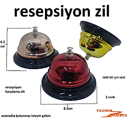 RESEPSİYON ZİLİ KARŞILAMA ZİLİ OTEL TİPİ MASA ZİLİ 3 RENK ÇIN SESİ