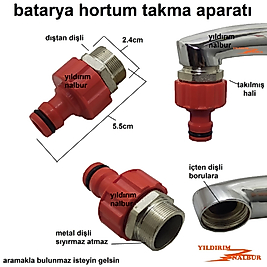 BATARYA HORTUM BAĞLAMA APARATI METAL DİŞ DIŞ DİŞ MUSLUK HORTUM TAKMA UCU