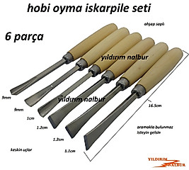 AHŞAP OYMA SETİ 6 PARÇA EKONOMİK İSKARPİLE TAKIMI HOBİ SET AĞAÇ YONTMA SET