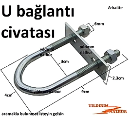 U CİVATA BAĞLANTI ELEMANI M-6 U MONTAJ APARATI BORU MONTAJ APARATI