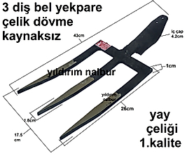 BEL ÇAPA KAYNAKSIZ YEKPARE BELLEME BEL KÜREĞİ BAHÇE BELLEME 3DİŞ