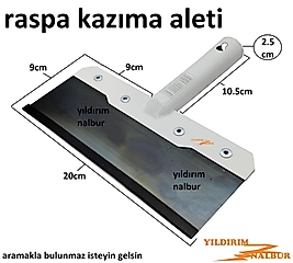 20 CM RASPA ÇELİK KAZIMA RASPASI SAPTAK ISPATULA KOMPLE METAL KALİTE