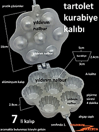TARTOLET KURABİYE KALIBI PRATİK TART KALIBI 1.SINIF ALÜMİNYUM KURABIYE KALIBI