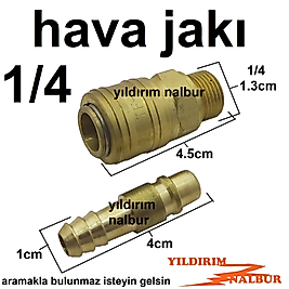 HAVA JAKI 1/4 PRİNÇ SOKETLİ KOMPRASÖR HORTUM APARATI JAK SARI