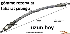 GÖMME REZERVUAR TAHARAT ÇUBUĞU ESNEK 36CM DUBLE UZUN BOY TAHARET BORUSU