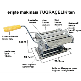 ERİŞTE MAKİNASI 150 KÖY MAKARNASI HAMUR MAKİNASI 1.KALİTE