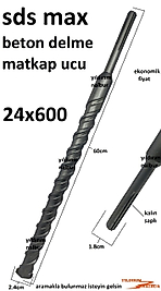 SDSMAX HİLTİ UCU 24X600 BETON DELME KALIN SAPLI 60SANTİM DUVAR DELME