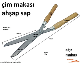 ÇİM MAKASI OT BİÇME MAKASI AĞIR AĞAÇ SAPLI OT BİÇME MAKASI BAHÇIVAN MAKASI