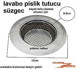 LAVABO SÜZGECİ ÇÖPMAK BÜYÜK KAFA PİSLİK TUTUCU METAL SÜZGEC