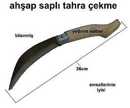 TAHRA ÇEKME OT BİÇME DAL BUDAMA TESTERESİ KATLANIR ÇAKI BİLENMİŞ