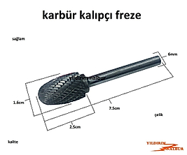 KARBÜR KALIPÇI FREZE YUMURTA BAŞ KALIPÇI TORNA UCU