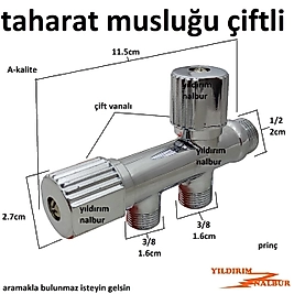 TAHARAT MUSLUĞU ÇİFT ÇIKIŞ ÇEVİRMELİ ÇİFT VANALI İKİLİ TAHARET VANASI