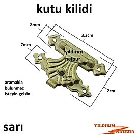ALTIN SARI KUTU KİLİDİ DEKORATİF KLİPS SANDIK KİLİDİ HOBİ KİLİT EMNİYET KİLİDİ