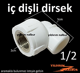 2 ADET 20LİK PPRC İÇ DİŞLİ DİRSEK DÖNÜŞ DİŞLİ DİRSEĞİ SU TESİSAT KAYNAK DİRSEK