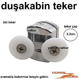 DUŞAKABİN TEKERLEĞİ ÜST TEKER ÇİFTLİ PLASTİK KROM KAPLAMA ÜST TEKER