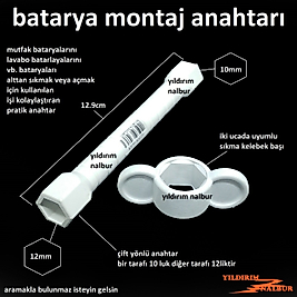 EVYE BATARYASI LAVABO BATARYASI BAĞLAMA MONTAJ APARATI MUSLUK ANAHTARI