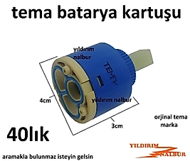 SİAMP TEMA BATARYA MUSLUK KARTUŞU 40LIK TEMA MARKA AYAKSIZ BÜYÜK BOY TEMA