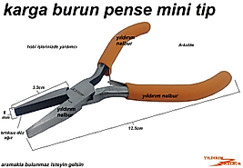 KARGA BURNU DÜZ AĞIZ HOBİ TİPİ DÜZ AĞIZ KARGA BURNU PENSE HOBİ PENSE MİNİK