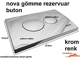 NOVA GÖMME REZERVUAR BUTTONU KROM RENK GÖMME REZERVUAR DÜĞMESİ