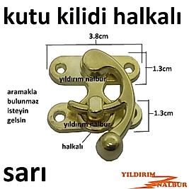 KUTU KİLİDİ HALKALI ALTIN SARI SANDIK KİLİDİ BÜYÜK TİP HOBİ KİLİT EMNİYET KİLİDİ KAPAK KİLİDİ KANCA