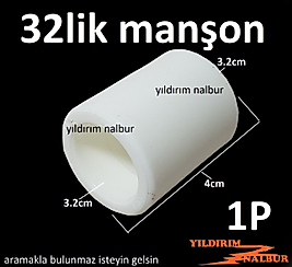 5 ADET 32 LİK PPRC PLASTİK MANŞON BORU EK APARATI 1 PARMAK