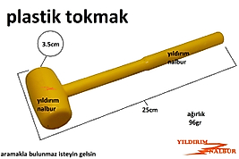 PLASTİK TOKMAK SAPLI 96GR PLASTİK TOKMAK ÇEKİÇ SARI