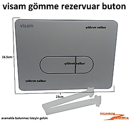 VİSAM GÖMME REZERVUAR BUTTONU OVAL DÜĞMELİ MODEL GÖMME REZERVUAR DÜĞME PANEL BASMA DÜĞME