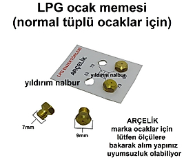 LPG OCAK MEMESİ ENJEKTÖR 4LÜ SET ARÇELİK MARKAYA UYGUN DOĞALGAZ