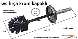 WC TUVALET FIRÇASI KROM PASLANMAZ KAPAKLI SAPLI BANYO FIRÇASI