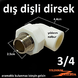 2 ADET 25LİK PPRC DIŞ DİŞLİ DİRSEK DÖNÜŞ DİŞLİ DİRSEĞİ CİVATALI DİRSEK TESİSAT