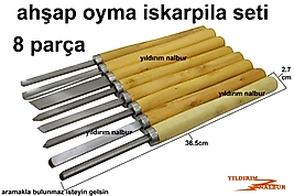 AĞAÇ OYMA İSKARPİLA SET 8 PARÇA UZUN BOYLU ÇELİK HOBİ APARAT