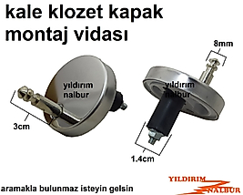 KALE KLOZET KAPAK BAĞLANTI VİDASI KALIN PİMLİ VİDA PASLANMAZ METAL AMATİSÖRLÜ KLOZET KAPAK MONTAJ APARATI PİMLİ