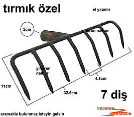 TIRMIK KALİTELİ 7 DİŞ BAHÇE TIRMIĞI TOPRAK TARAMA TIRMIK YAPRAK TOPLAMA