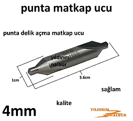 PUNTA MATKAP UCU 4MM PUNTA DELİK AÇMA MATKAB PUNTALAMA UC
