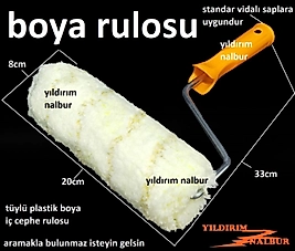 RULO TÜYLÜ PLASTİK BOYA RULOSU DUVAR BOYASI İÇİN 20 LİK
