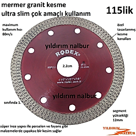MERMER KESİCİ 115 ULTRA SLİM ELMAS GRANİT KESME ELMAS SOĞUTMALI KURU SULU KESİM