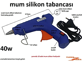 MUM SİLİKON TABANCASI 40W SICAK SİLİKON TABANCASI HEDİYELİ BÜYÜK BOY