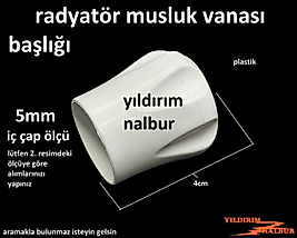 RADYATÖR MUSLUK VANASI BAŞLIĞI KÜÇÜK BOY 5MM PLASTİK KAFA PETEK MUSLUK KAFASI BEYAZ