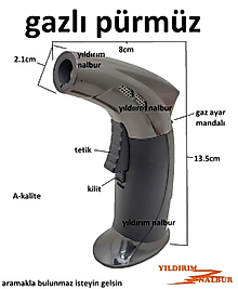 GAZLI PÜRMÜZ PROFESYONEL ULTRA BOY ÇAKMAK GAZI LPG HOBİ YEMEK PÜRMÜZ