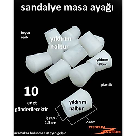 SANDALYE AYAĞI BEYAZ MİNİ BOY 13MM MASA AYAĞI PLASTİK BEYAZ RENK