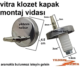 VİTRA KLOZET KAPAK BAĞLANTI VİDASI PASLANMAZ METAL AMATİSÖRLÜ KLOZET KAPAK MONTAJ APARATI PİMLİ