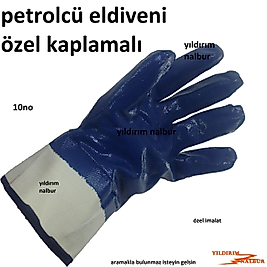 PETROLCÜ ELDİVENİ KALIN SAĞLGAM MUFAZALI ELDİVEN MAVİ