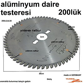 ALÜMİNYUM KESME ELMASLI DAİRE TESTERE 200 ALMAN MALI
