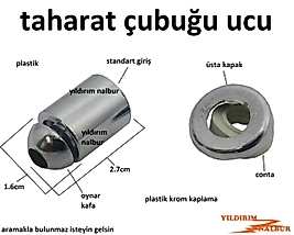 TAHARAT ÇUBUĞU UCU PLASTİK KROM KAPLAMA TAHARET BORUSU UCU PLAST