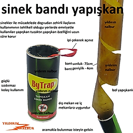 KARASİNEK KAPANI SİNEK BANDI YAPIŞKAN SİNEK BANTI 75CM UÇAN HAŞERE TUZAK