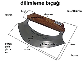 DİLİMLEME EZME BIÇAĞI PİZZA KESME BÖREK KESME BIÇAĞI PİDE KESME AHŞAP SAP