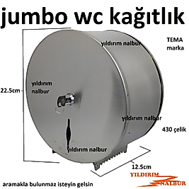 BANYO WC TUVALET KAĞITLIK JUMBO PASLANMAZ 430 ÇELİK TUVALET KAĞIDI HAZNESİ
