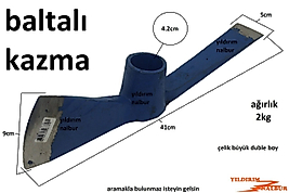 BALTALI KAZMA BÜYÜK BOY ODUN KESME BALTALI TOPRAK KAZMASI ÇELİK