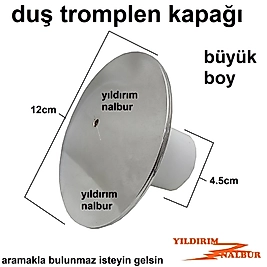 LÜKS DUŞ TEKNESİ SİFONU KAPAK BÜYÜK KAFA DUBLE BOY LÜKS KROM PLASTİK KAPAK KÜVET SİFON KAPAĞI